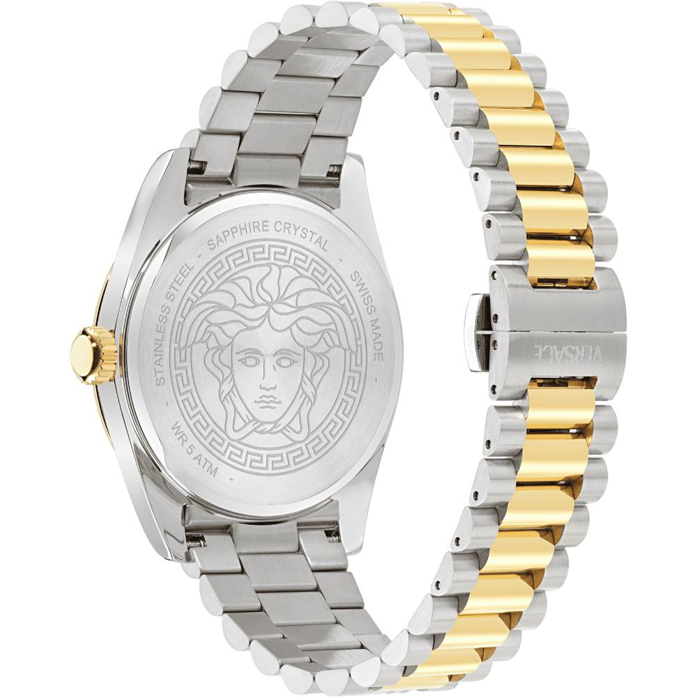 VERSACE Millenyium Gent Black Dial 40mm Two Tone Gold Stainless Steel Bracelet VE0G00525