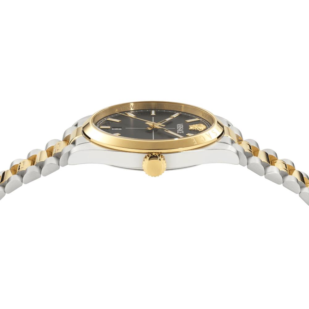 VERSACE Millenyium Gent Black Dial 40mm Two Tone Gold Stainless Steel Bracelet VE0G00525