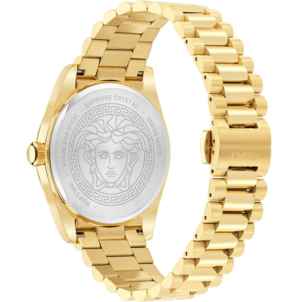 VERSACE Millenyium Gent Silver Dial 40mm Gold Stainless Steel Bracelet VE0G00625