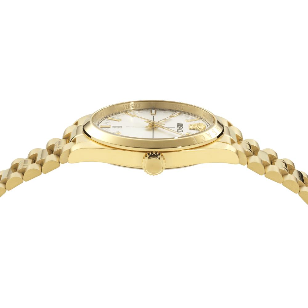 VERSACE Millenyium Gent Silver Dial 40mm Gold Stainless Steel Bracelet VE0G00625