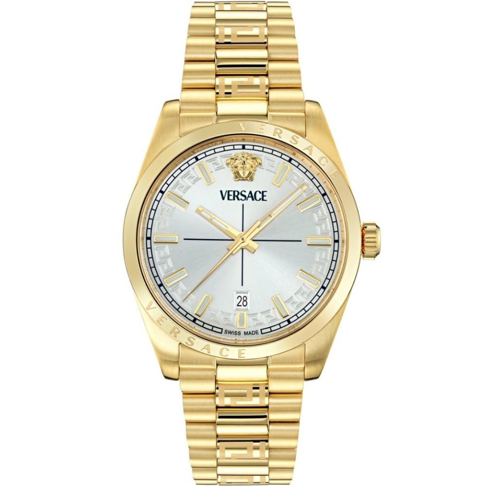 VERSACE Millenyium Gent Silver Dial 40mm Gold Stainless Steel Bracelet VE0G00625