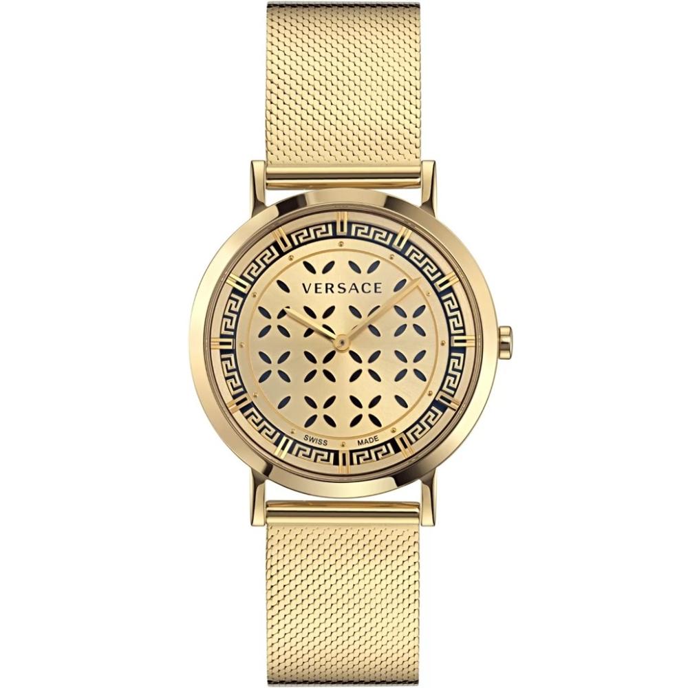 VERSACE New Generation Gold Dial 36mm Gold Stainless Steel Mesh Bracelet VE3M01223