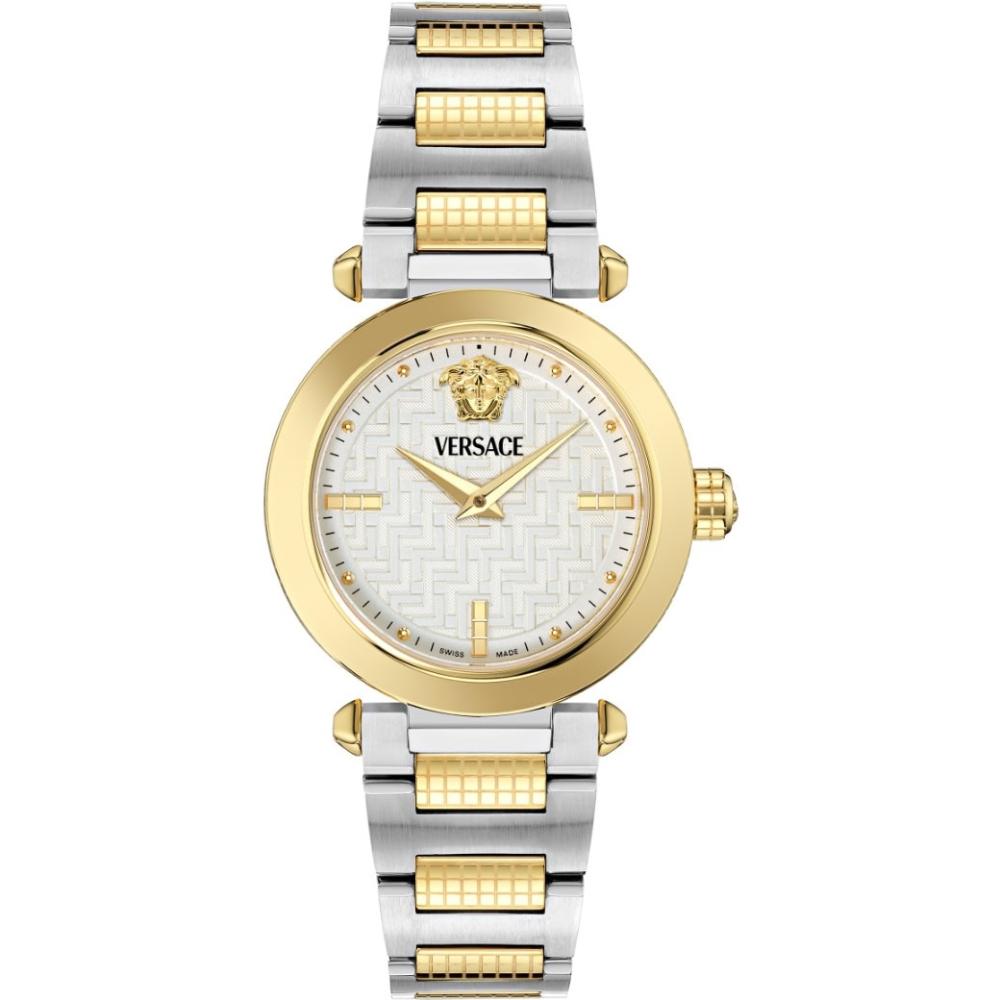 VERSACE Greek White Dial 35mm Two Tone Gold Stainless Steel Bracelet VE5B00325