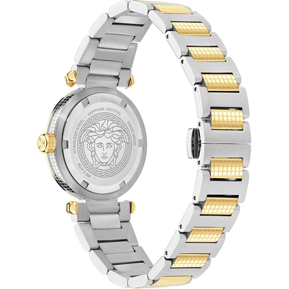 VERSACE Greek Green Dial 35mm Two Tone Gold Stainless Steel Bracelet VE5B00525