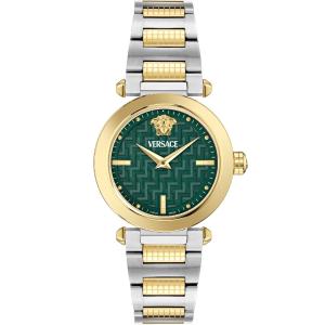 VERSACE Greek Green Dial 35mm Two Tone Gold Stainless Steel Bracelet VE5B00525 - 61742