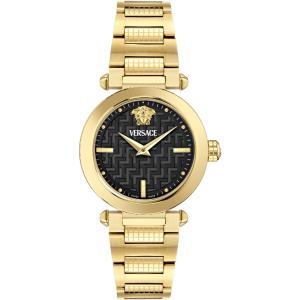 VERSACE Greek Black Dial 35mm Gold Stainless Steel Bracelet VE5B00625 - 61430