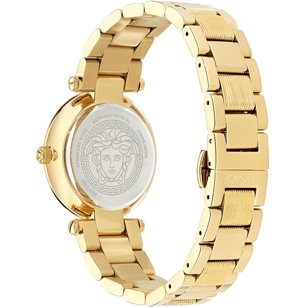 VERSACE Reve Black Dial 35mm Gold Stainless Steel Bracelet VE8B00624