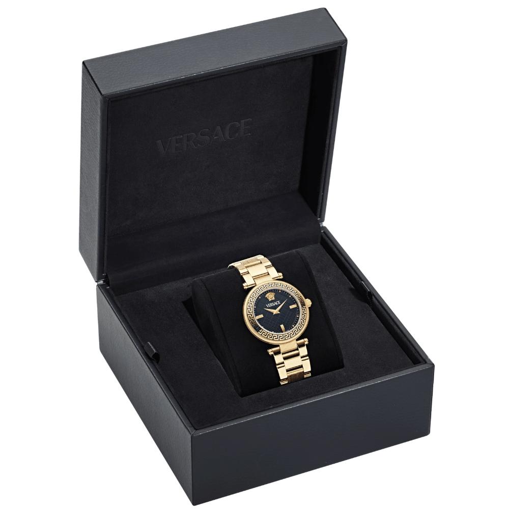 VERSACE Reve Black Dial 35mm Gold Stainless Steel Bracelet VE8B00624