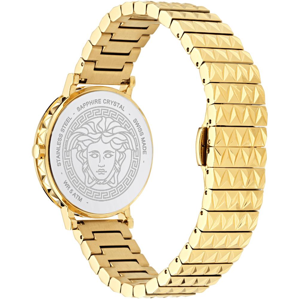 VERSACE Daedalus Black Dial 35mm Gold Stainless Steel Bracelet VE9A00524