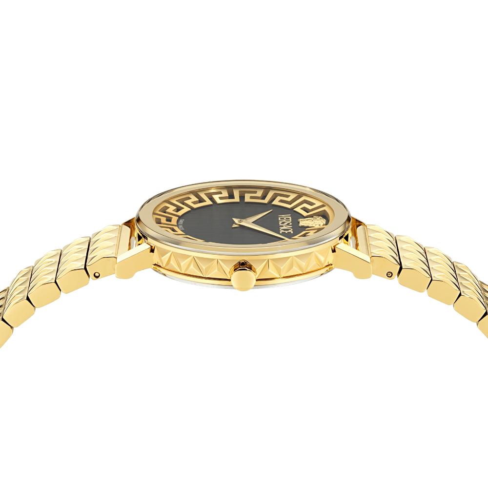 VERSACE Daedalus Black Dial 35mm Gold Stainless Steel Bracelet VE9A00524