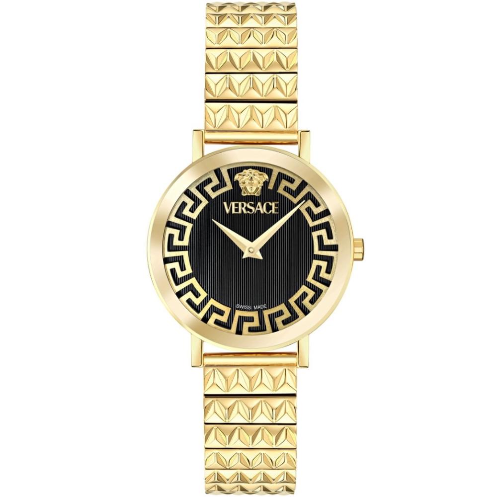 VERSACE Daedalus Black Dial 35mm Gold Stainless Steel Bracelet VE9A00524