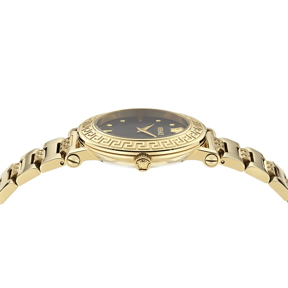 VERSACE Greca Sphere Black Dial 35mm Gold Stainless Steel Bracelet VE9C00724