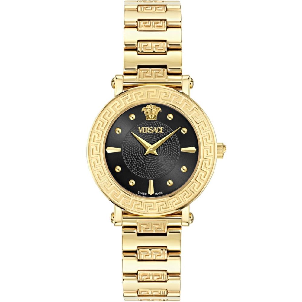 VERSACE Greca Sphere Black Dial 35mm Gold Stainless Steel Bracelet VE9C00724