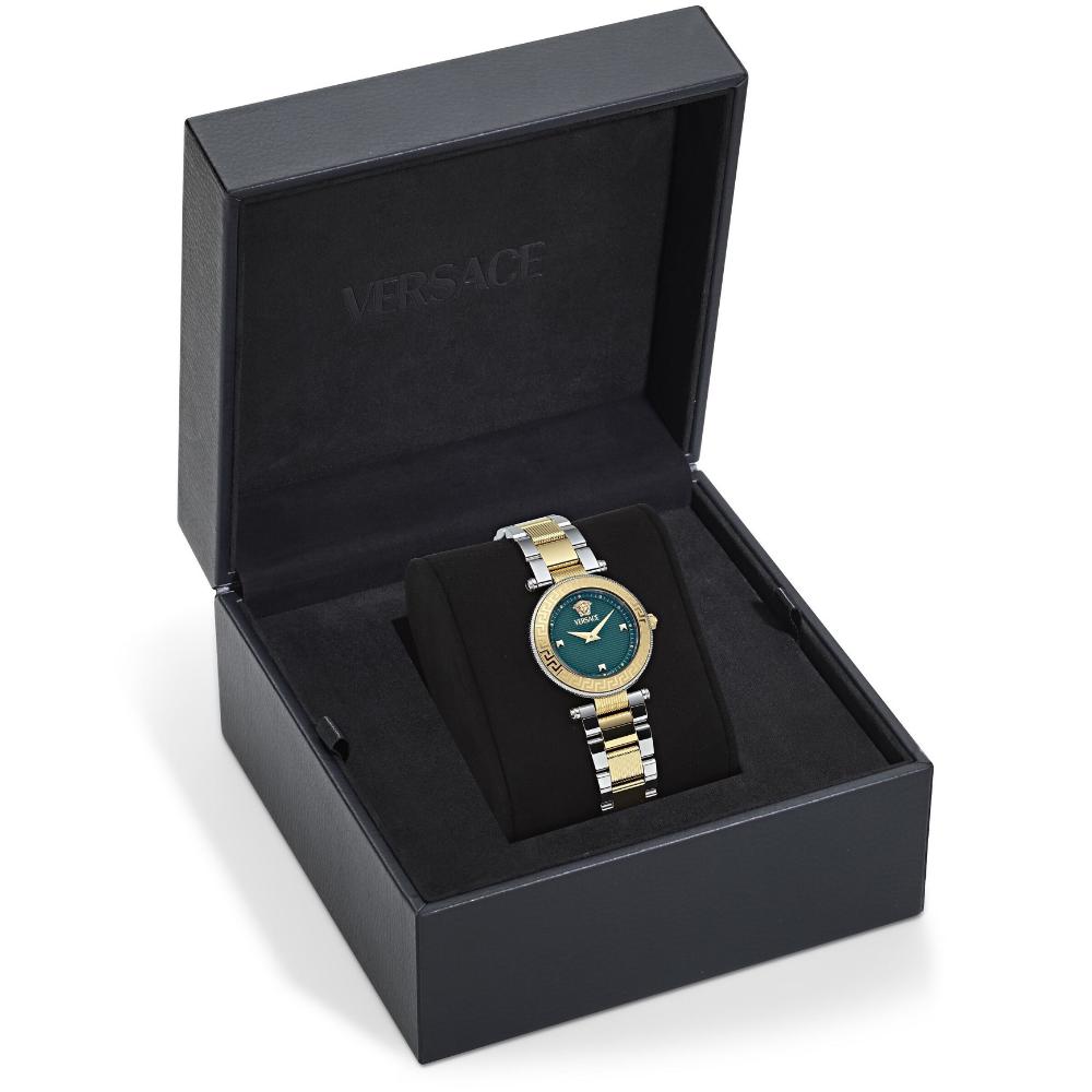 VERSACE Revive Petite Green Dial 30mm Two Tone Gold Stainless Steel Bracelet VEBFA0324