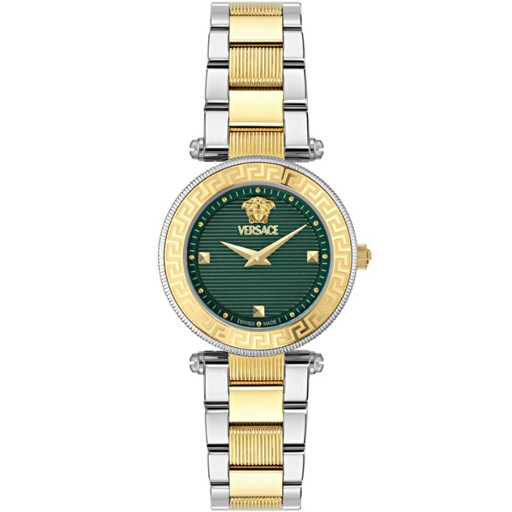 VERSACE Revive Petite Green Dial 30mm Two Tone Gold Stainless Steel Bracelet VEBFA0324