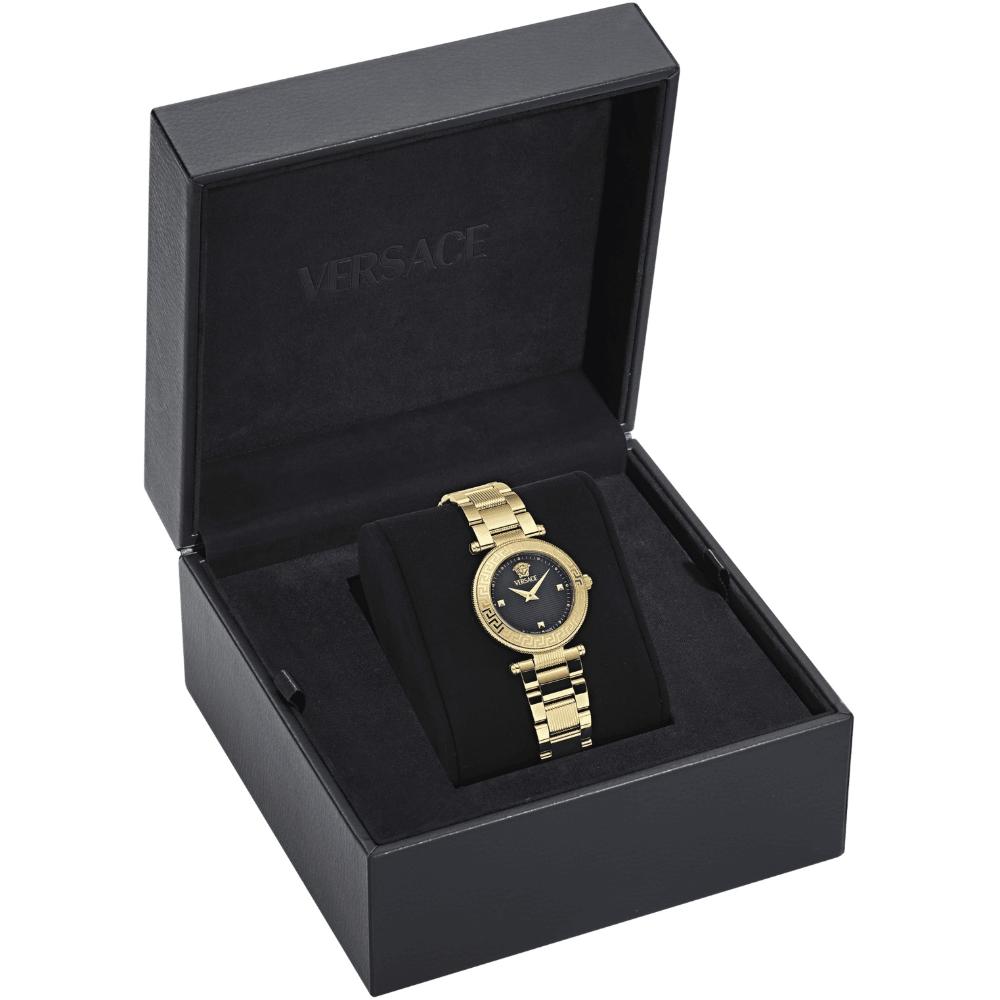 VERSACE Revive Petite Black Dial 30mm Gold Stainless Steel Bracelet VEBFA0424