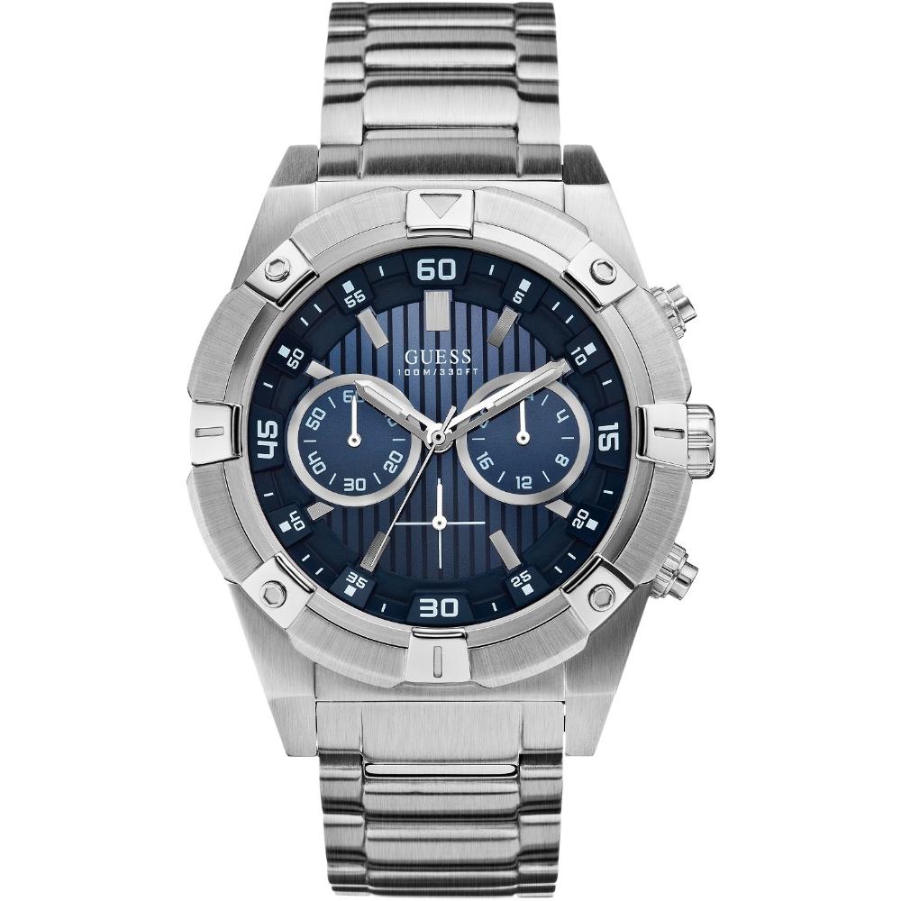GUESS Jolt Chronograph 47mm Silver Stainless Steel Bracelet W0377G2