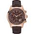 GUESS Chronograph 46mm Rose Gold Stainless Steel Brown Leather Strap W0500G3 - 0