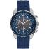 GUESS Octane Chronograph 46mm Silver Stainless Steel Blue Silicon Strap W1047G2-0