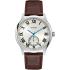 GUESS Cambridge Three Hands 44mm Silver Stainless Steel Brown Leather Strap W1075G4 - 0