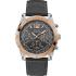 GUESS Valor Multifunction 46mm Two Tone Silver & Rose Gold Stainless Steel Black Leather Strap W1311G1 - 0