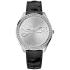 GUESS 25th Bling Three Hands 40mm Silver Stainless Steel Black Leather Strap W70011L1 - 0