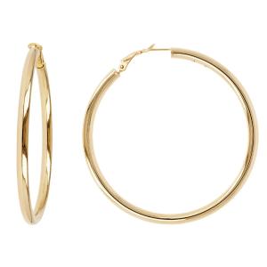 BRONZALLURE Thin Golden Hoop Earrings Yellow Gold WSBZ00310Y.Y - 44556