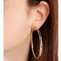 BRONZALLURE Thin Golden Hoop Earrings Yellow Gold WSBZ00310Y.Y - 2