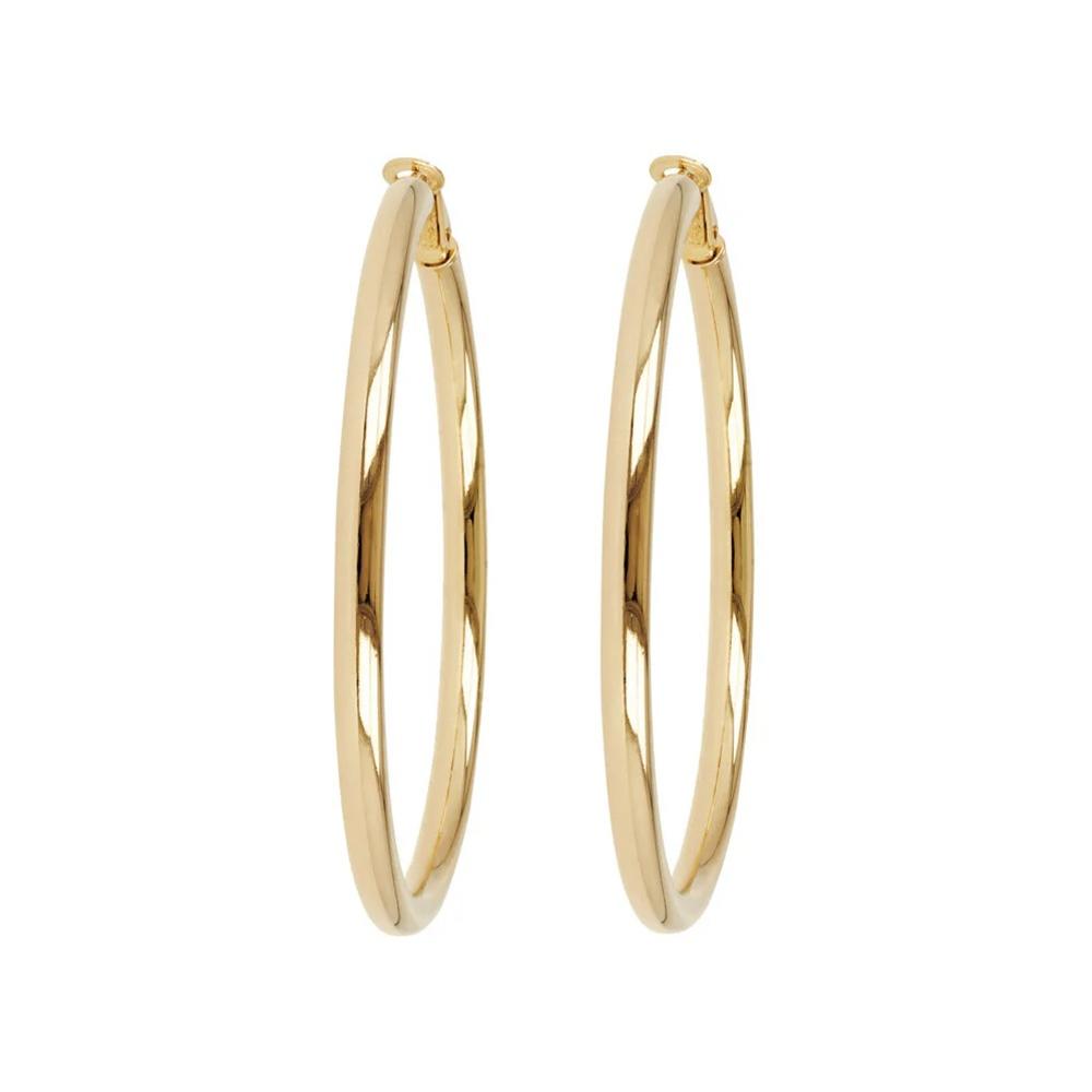BRONZALLURE Thin Golden Hoop Earrings Yellow Gold WSBZ00310Y.Y