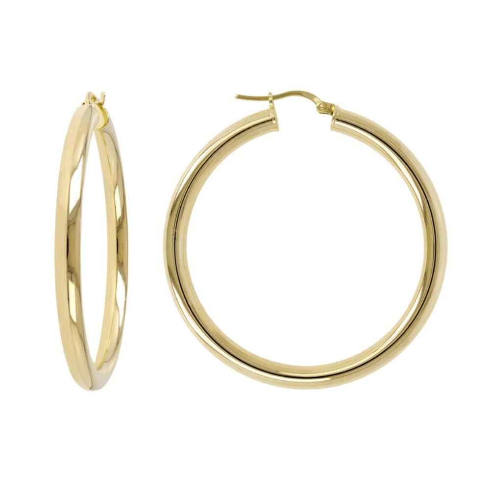 BRONZALLURE Golden Hoop Earrings Yellow Gold WSBZ00311Y.Y