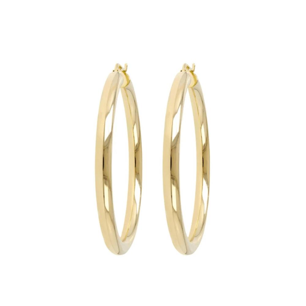 BRONZALLURE Golden Hoop Earrings Yellow Gold WSBZ00311Y.Y