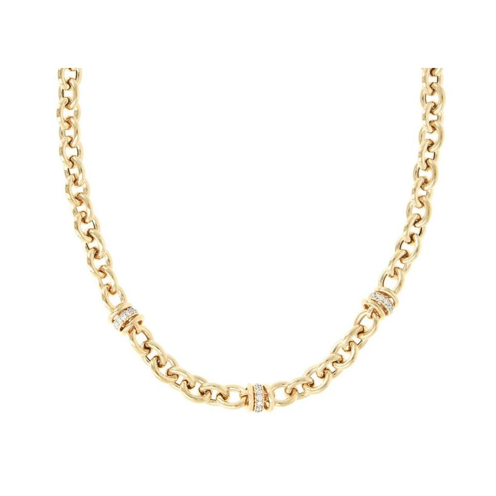 BRONZALLURE Necklace Yellow Gold with Cubic Zirconia WSBZ00520Y.WY