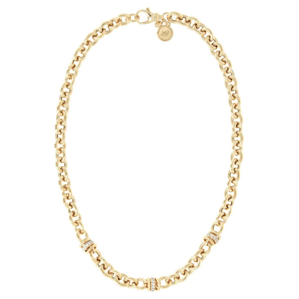 BRONZALLURE Necklace Yellow Gold with Cubic Zirconia WSBZ00520Y.WY