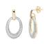 BRONZALLURE Yellow Gold Oval Pavé Earrings with Cubic Zirconia WSBZ00573Y.WY - 1