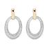 BRONZALLURE Yellow Gold Oval Pavé Earrings with Cubic Zirconia WSBZ00573Y.WY - 0
