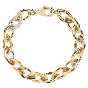 BRONZALLURE Yellow Gold Marquise Bracelet with Pavé Element in Cubic Zirconia WSBZ01038Y.WY - 44575