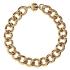 BRONZALLURE Golden Curb Chain Bracelet Maxi Diamond Cut Links Yellow Gold WSBZ01117Y.Y - 0