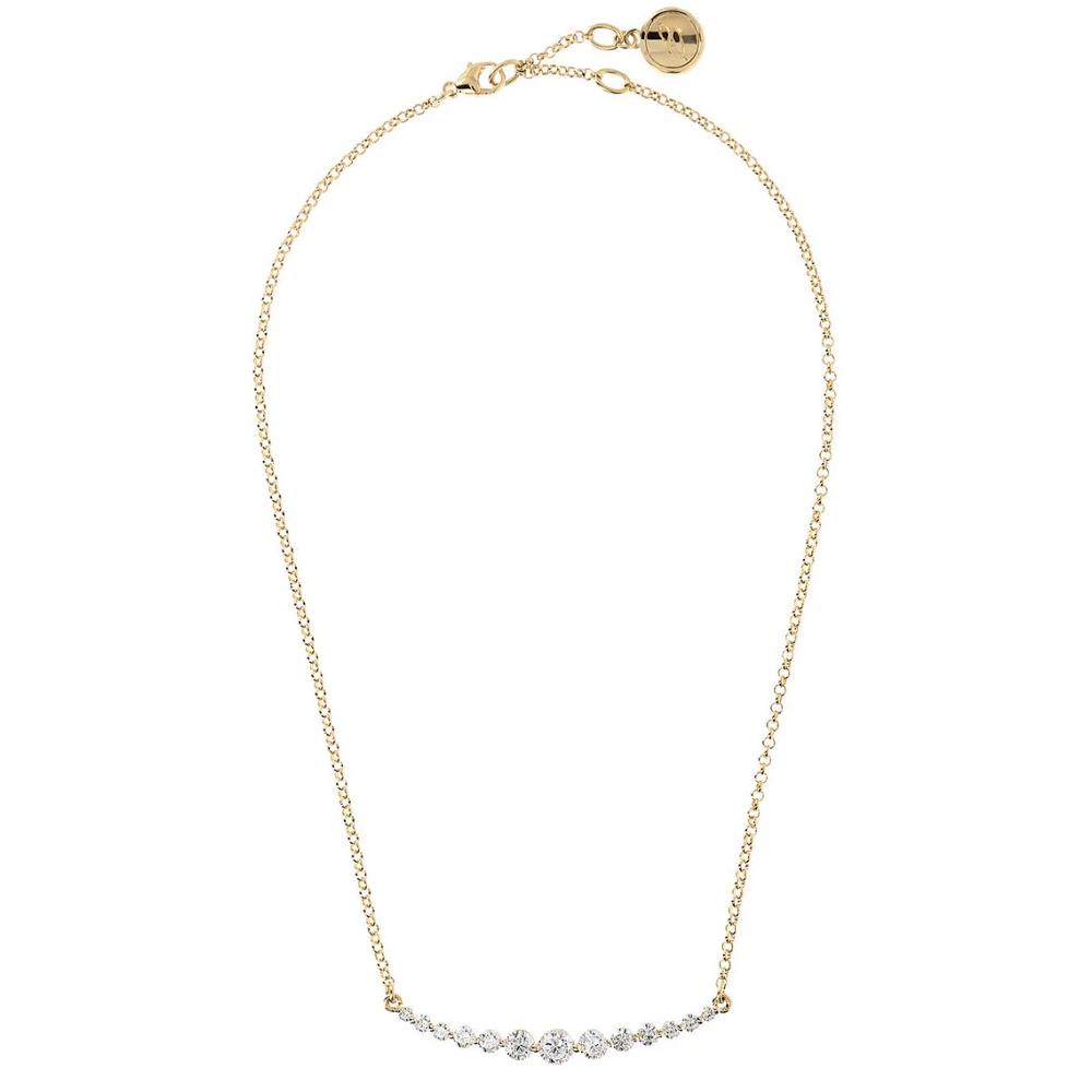 BRONZALLURE Yellow Gold Necklace with Light Points in Cubic Zirconia WSBZ01159Y.YG