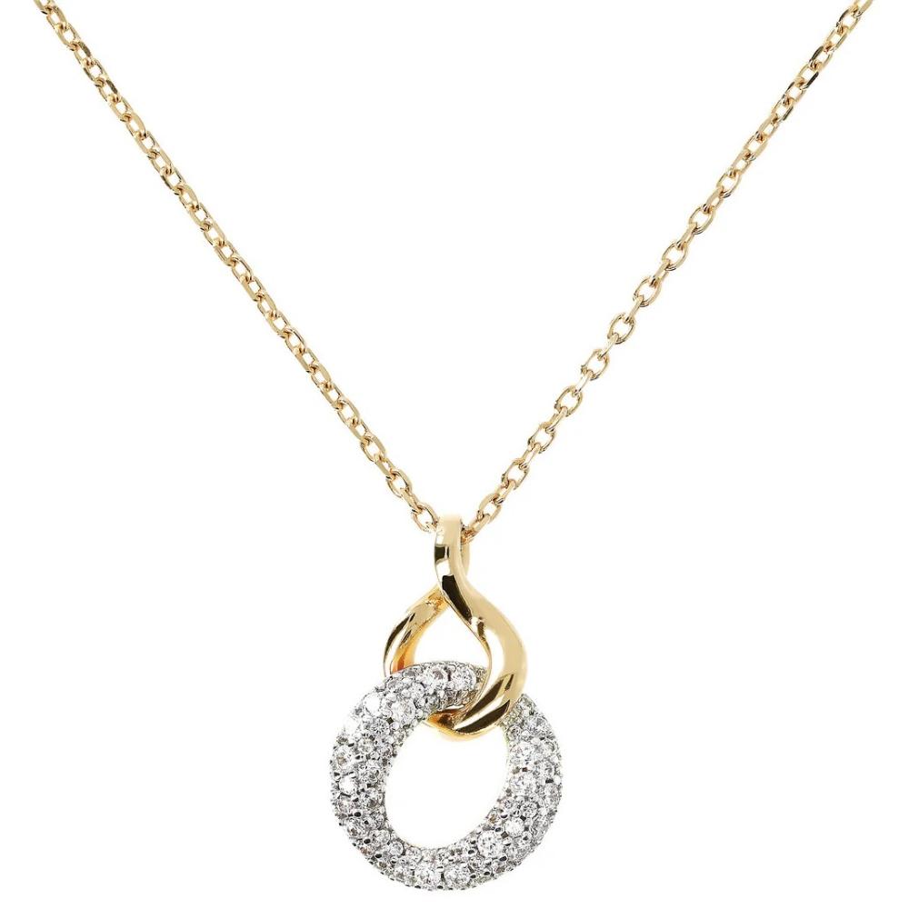 BRONZALLURE Necklace Yellow Gold with Cubic Zirconia WSBZ01209Y.Y