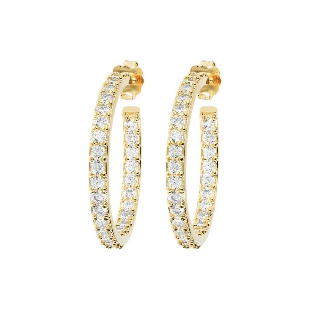 BRONZALLURE Yellow Gold Earrings with Cubic Zirconia WSBZ01277Y.Y