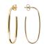 BRONZALLURE Yellow Gold Semi-oval Hoop Earrings WSBZ01666Y.YG - 1