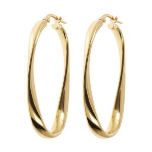 BRONZALLURE Yellow Gold Twisted Hoop Earrings WSBZ01877Y.Y - 44650