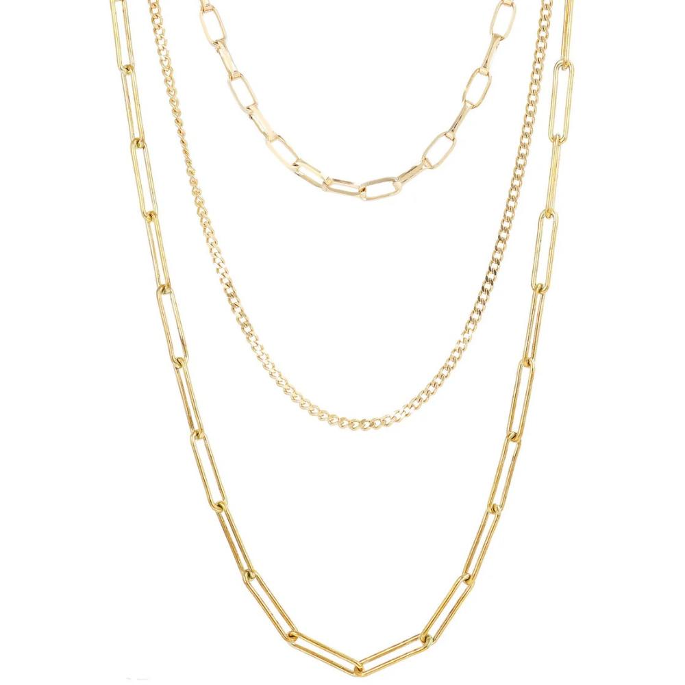 BRONZALLURE Yellow Gold Multistrand Necklace WSBZ01965Y.Y