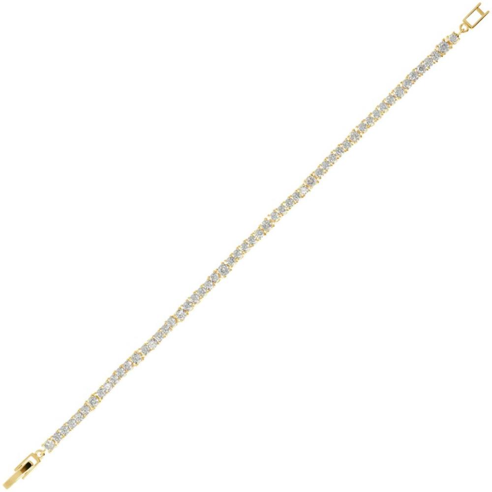 BRONZALLURE Yellow Gold Tennis Bracelet with Cubic Zirconia WSBZ01998Y.Y-W.LG