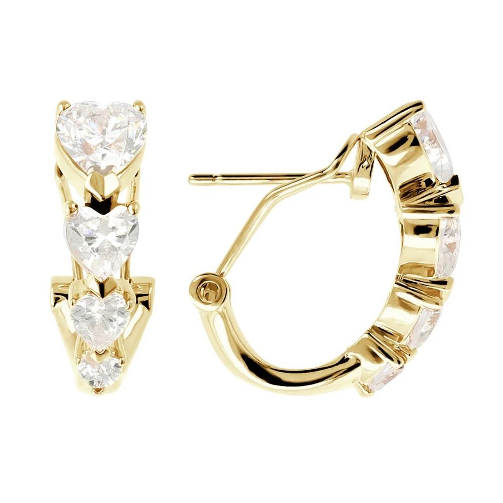 BRONZALLURE Four Hearts Earrings Yellow Gold with Cubic Zirconia WSBZ02000Y.Y-W