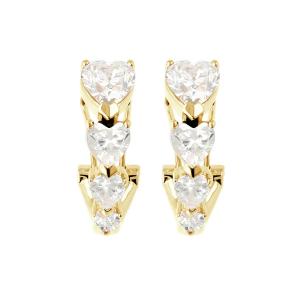 BRONZALLURE Four Hearts Earrings Yellow Gold with Cubic Zirconia WSBZ02000Y.Y-W - 44523