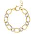 BRONZALLURE Yellow Gold Oval Links Bracelet and Pavé Elements with Cubic Zirconia WSBZ02014Y.Y - 0