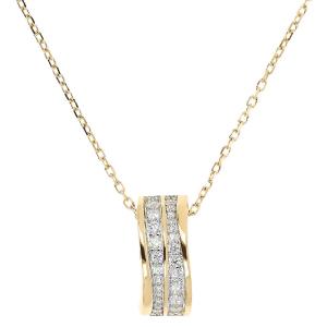 BRONZALLURE Yellow Gold Necklace with with Double Wave Pendant and Zirconia WSBZ02061Y.WY - 44632