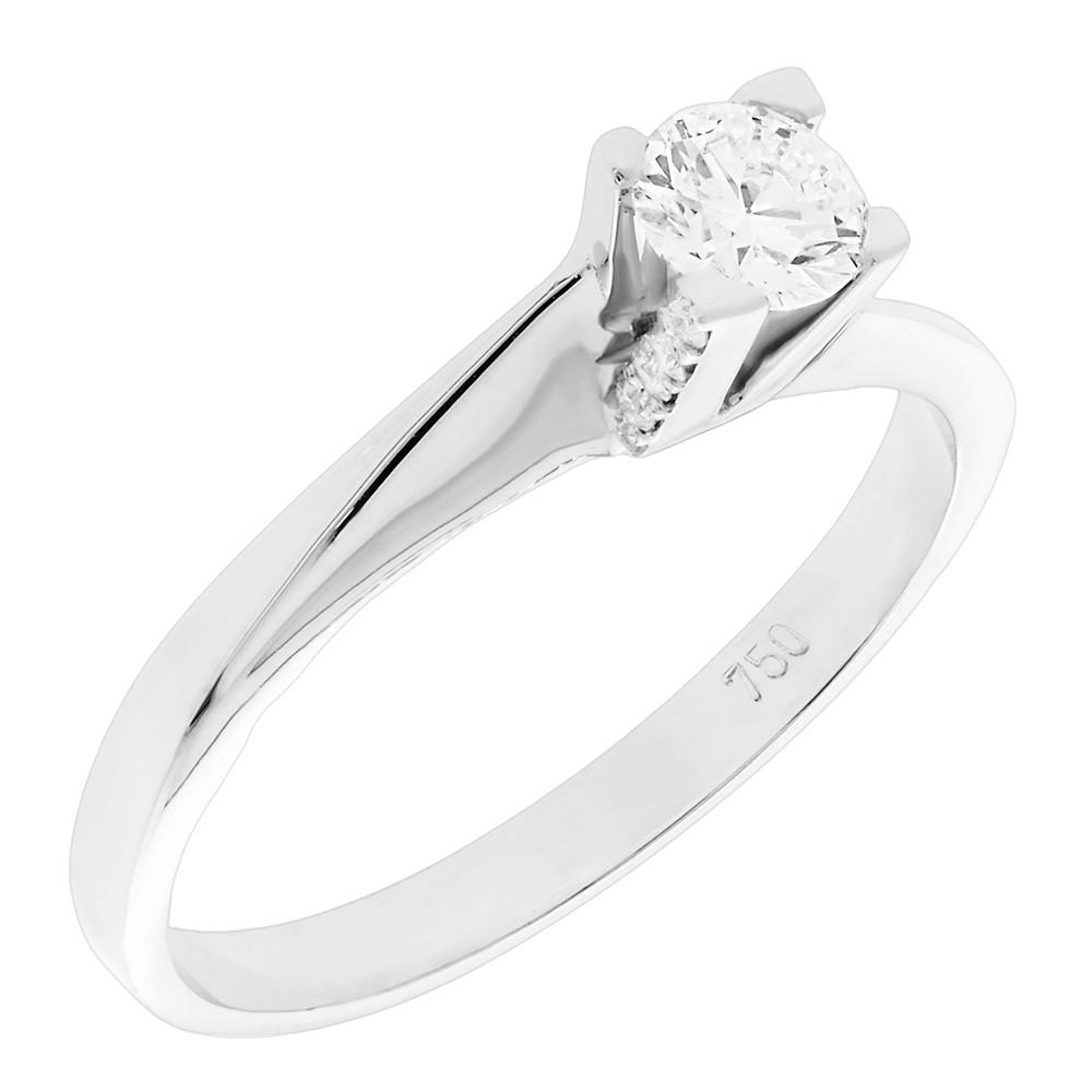 RING Single Stone SENZIO Collection White Gold K18 with 0.24ct. Diamond XX007780