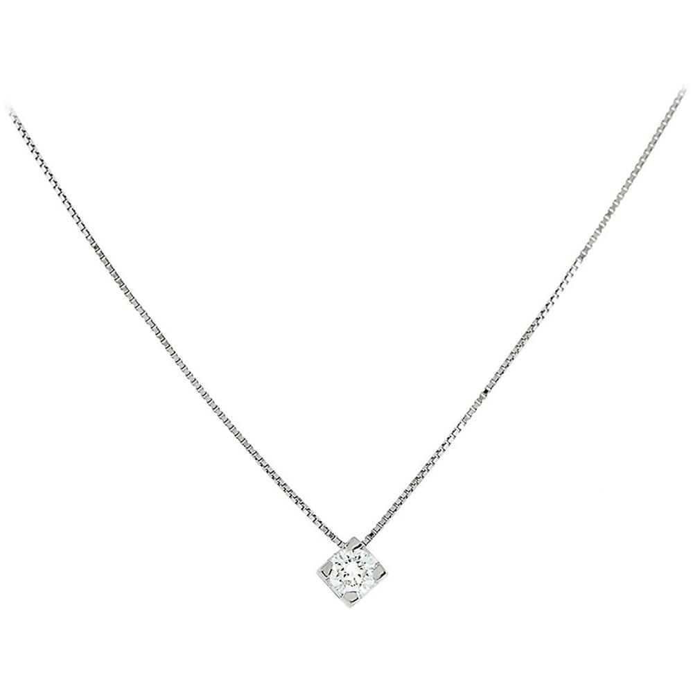 NECKLACE Single Stone White Gold 18K with Diamond XX4388